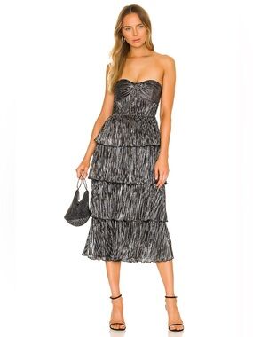 Lovers and Friends Mya Midi Dress in Pewter, Medium